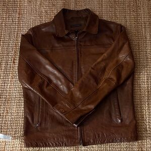 Banana Republic Men's Rich Brown Leather Jacket